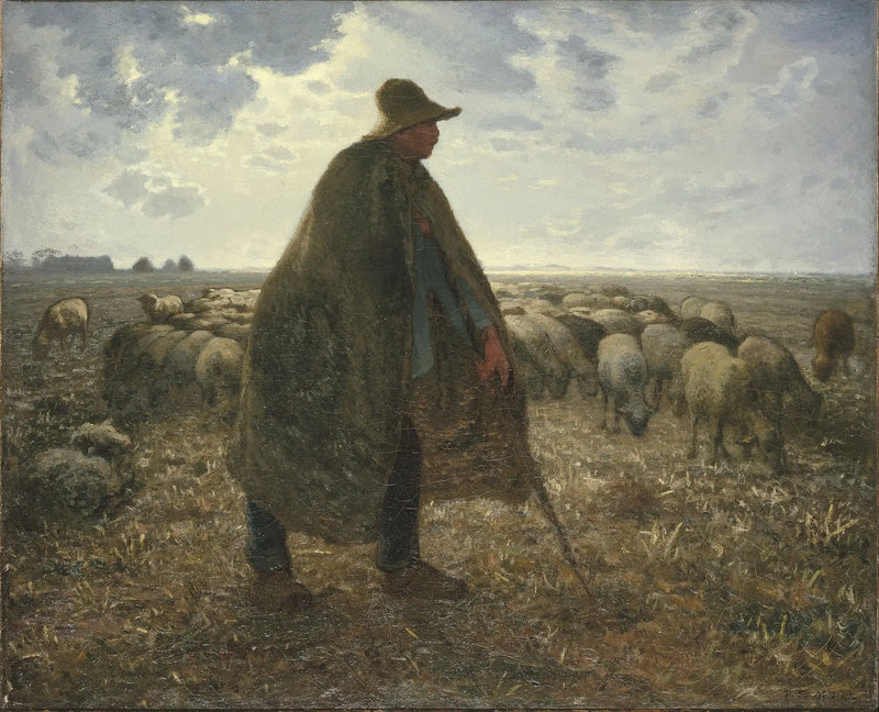 Berger cuidando de seu rebanho - Jean-François Millet