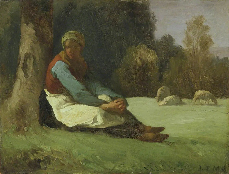 Bergère sentada - Jean-François Millet