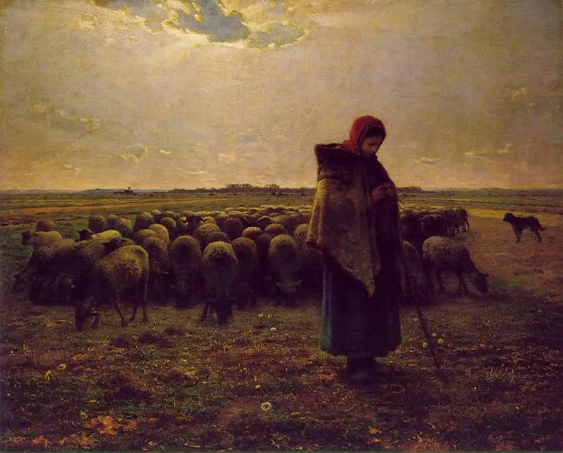 Bergère com seu rebanho - Jean-François Millet