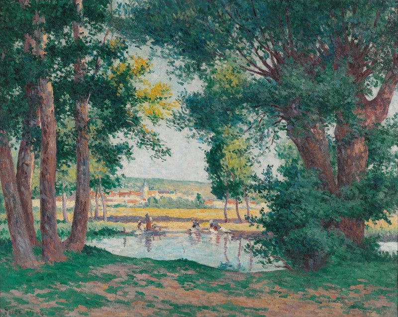 Bessy-Sur-Cure, as Lavandeiras à Beira da Água - Maximilien Luce