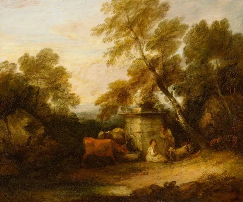 Gado em uma fonte - Thomas Gainsborough