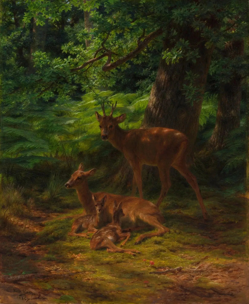 Bichos e cervos descansando - Rosa Bonheur