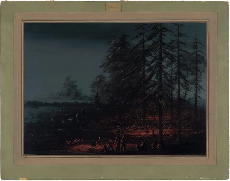 Acampamento de um grupo de guerra Sioux - George Catlin