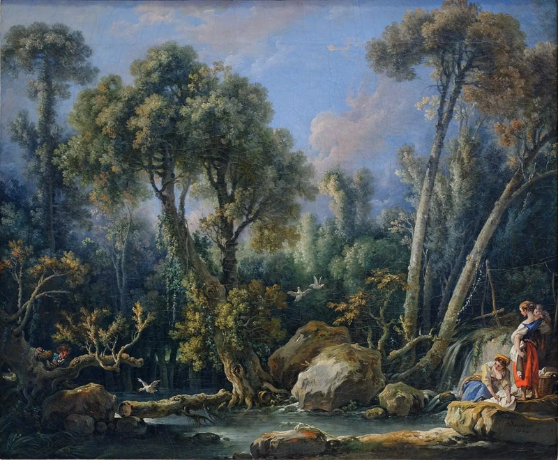 Lavadeiras em uma paisagem - François Boucher