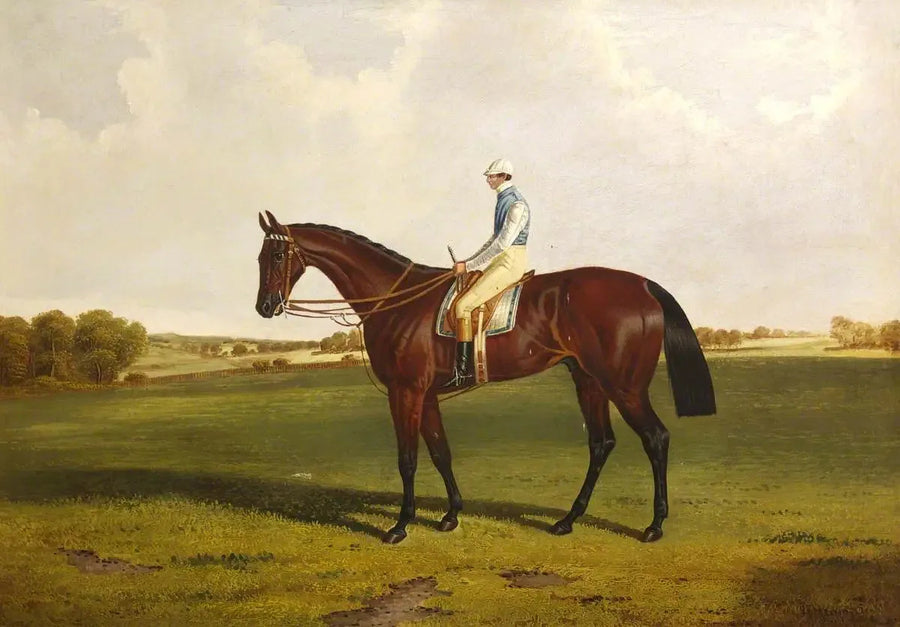 "Bloomsbury" com S. Templeman Up, nas cores do proprietário e treinador, W. Ridsdale - John Frederick Herring, Sr.