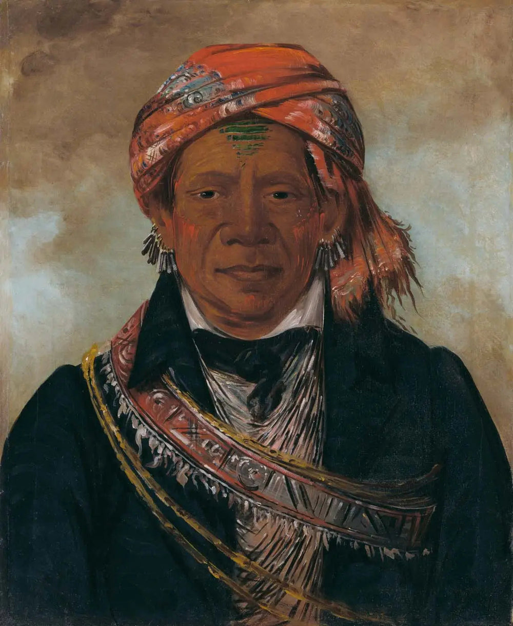 Bód-a-sin, chef de la tribu - George Catlin image 1 copie peinte à la main à l’huile