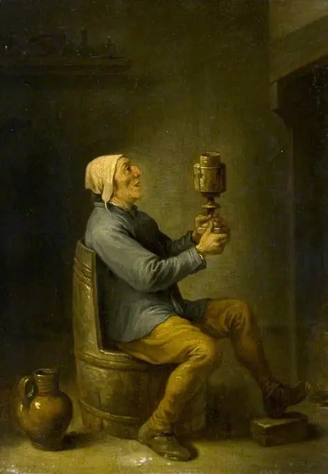 Boer assis sur une chaise tonneau - David Teniers le Jeune - Alpha Reproduction