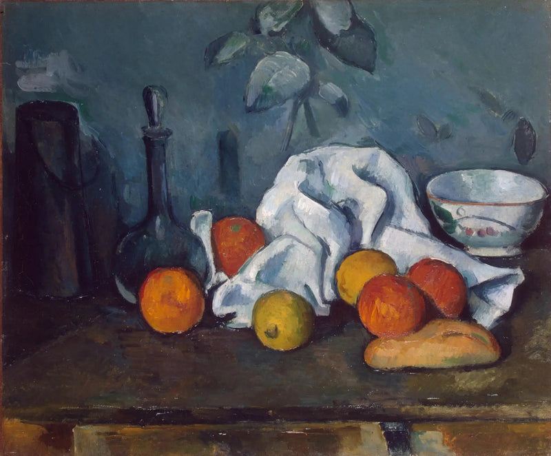Caixa de leite, jarra e tigela - Paul Cézanne