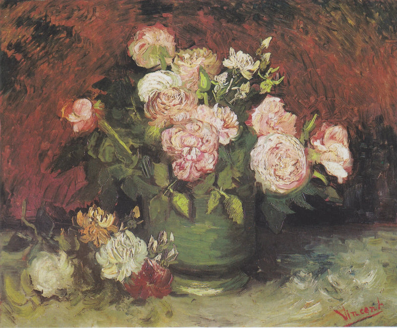 Tigela com peônias e rosas - Vincent van Gogh