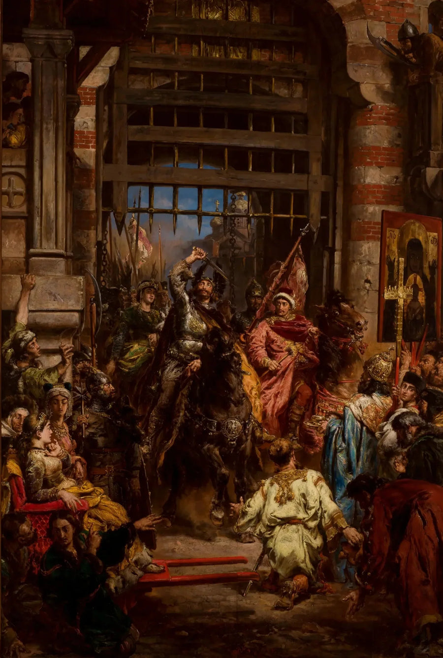 Boleslas, o Bravo, com Sviatopolk na Porta Dourada de Kiev - Jan Matejko