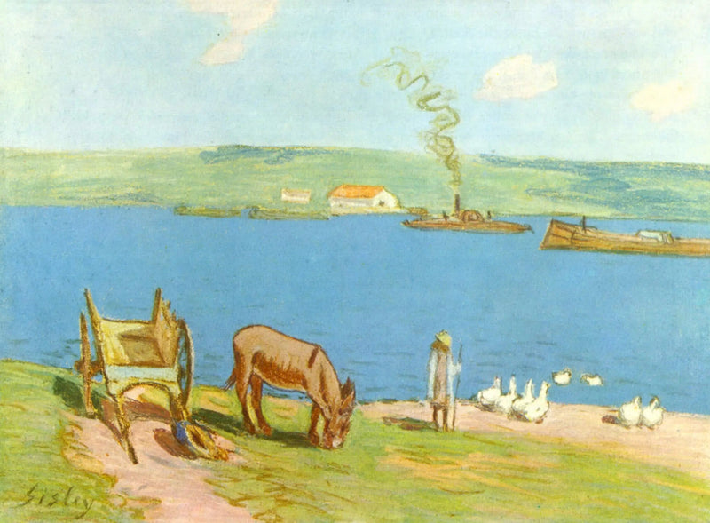 margem do rio - Alfred Sisley