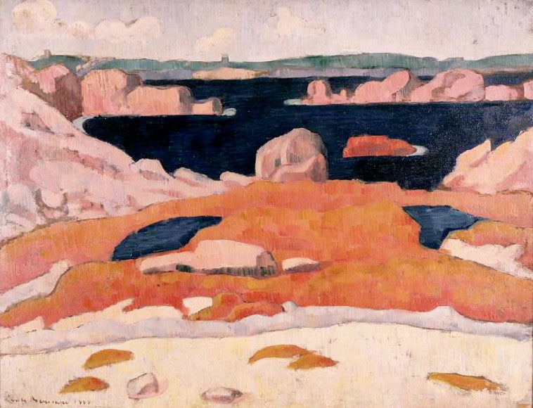 Costa marítima na Bretanha, Saint-Briac - Émile Bernard