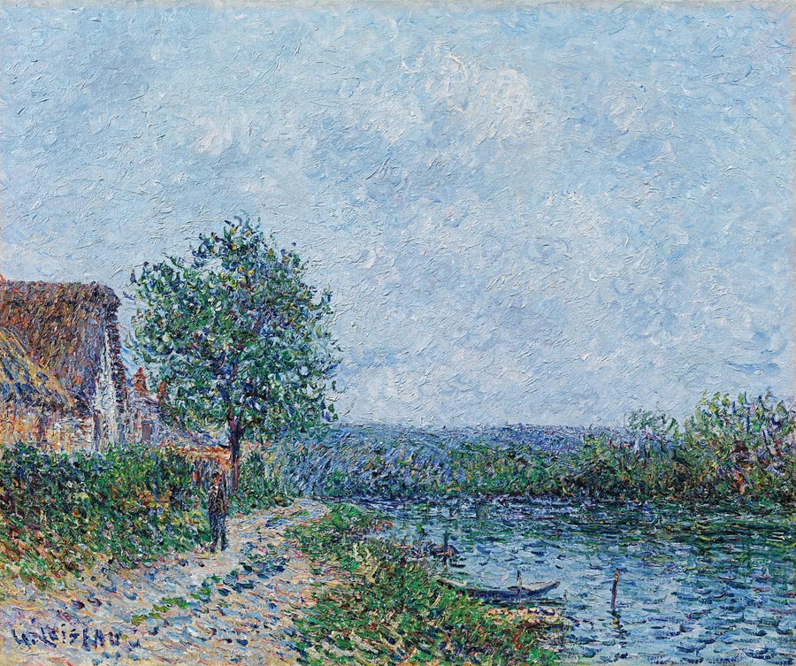Bord de rivière, la Seine à Porte-Joie - Gustave Loiseau image 1 reproduction de peinture à l’huile