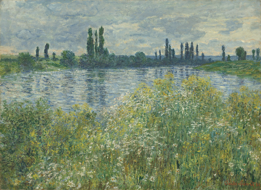 Bancos do Sena em Vétheuil W597 - Claude Monet