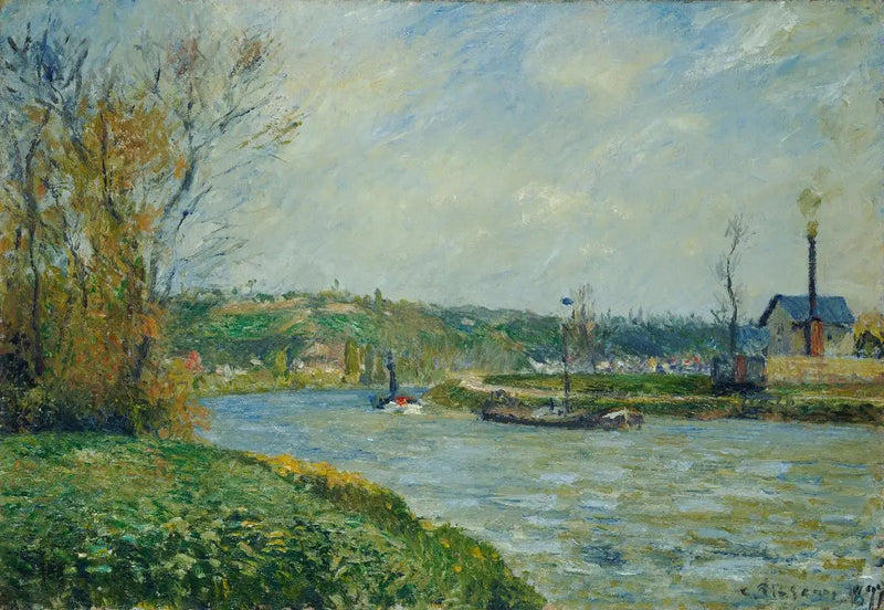 Margens do Oise perto de Pontoise - Camille Pissarro