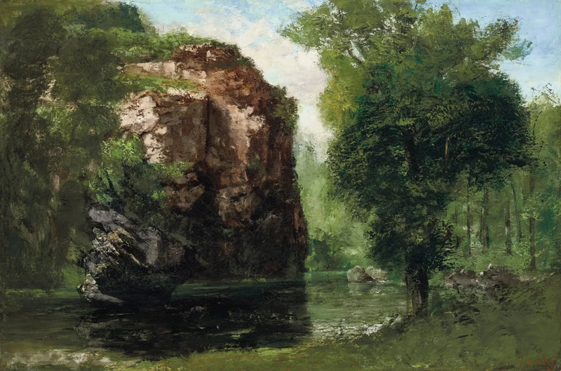 Margens do Loue com rochas à esquerda - Gustave Courbet