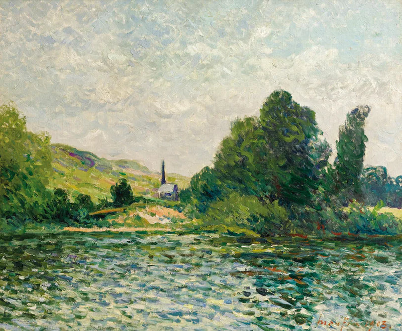 Margens do Sena, paisagem em Bouafles, Eure - Maxime Maufra