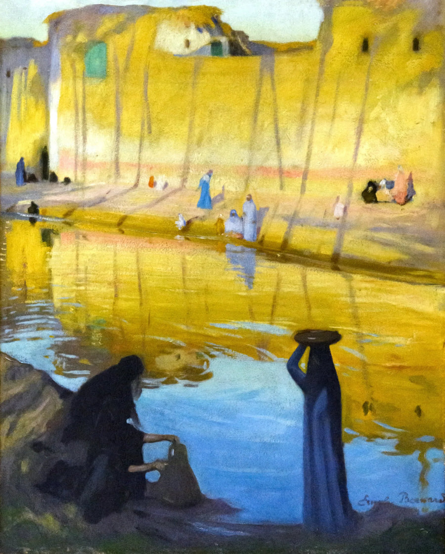 Bordas do Nilo em Marg, efeito do entardecer - Émile Bernard