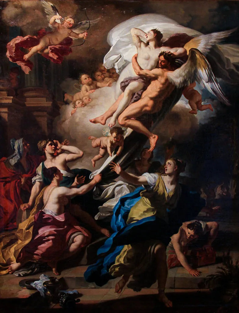 Borée removendo Oreithyia, filha de Erectéias - Francesco Solimena