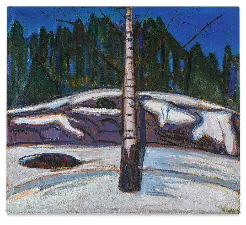 Bétula na neve - Edvard Munch
