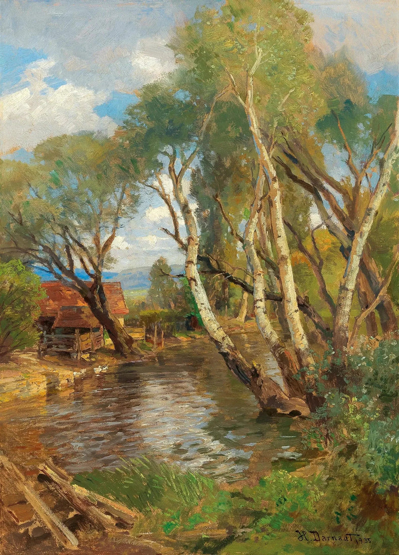 Bouleaux à beira de um riacho de montanha - Hugo Darnaut