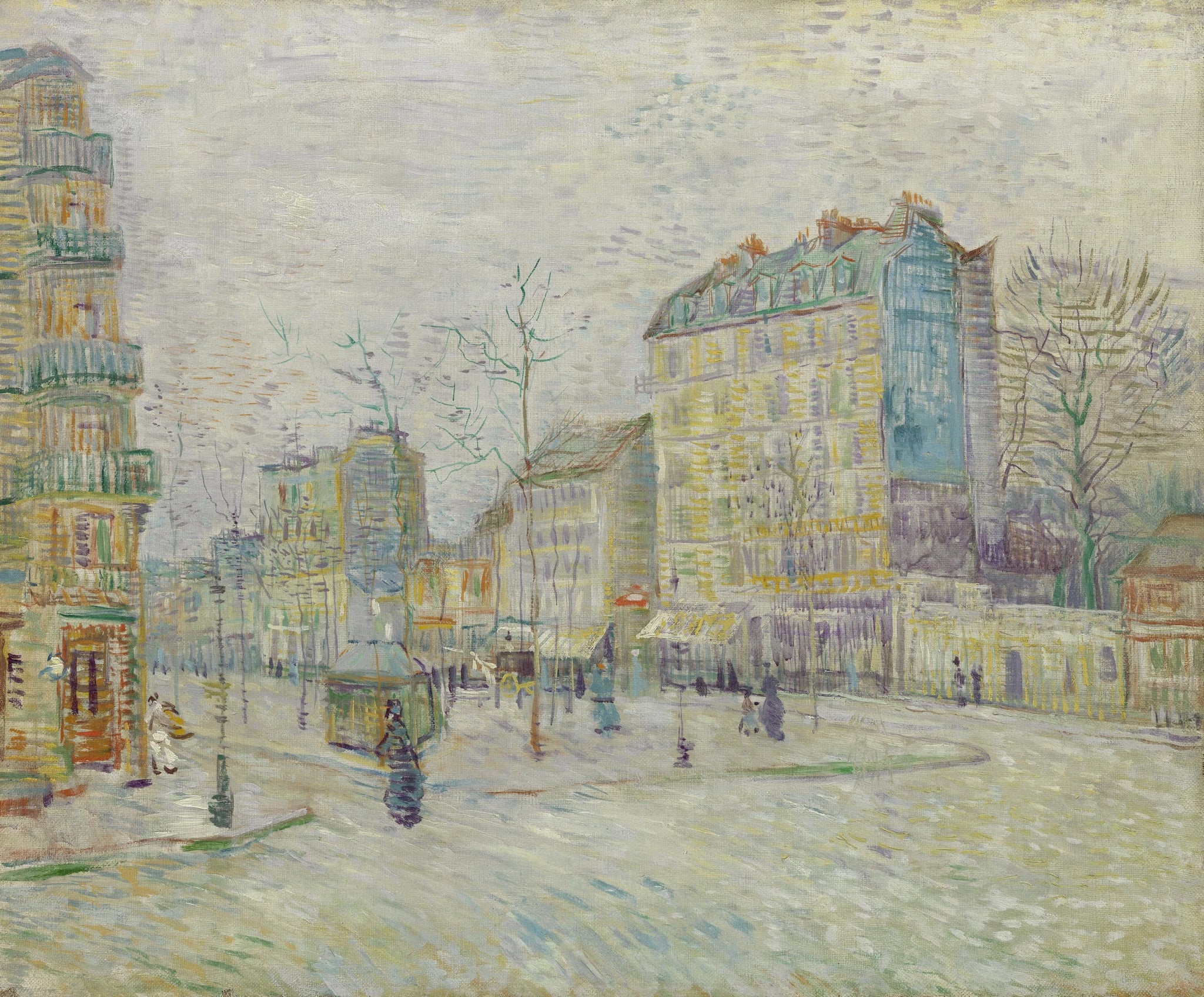 Boulevard de Clichy, F292 — carrefour de Montmartre animé de passants peint par Vincent van Gogh