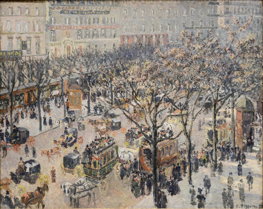 Boulevard dos Italianos, Manhã, Sol - Camille Pissarro