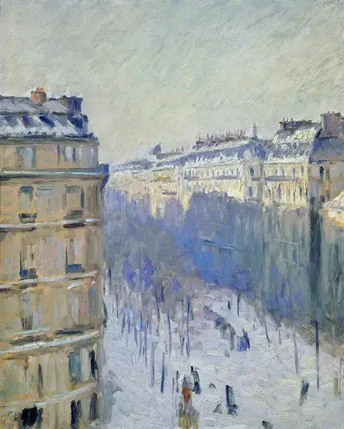 Boulevard Haussmann, efeito de neve - Gustave Caillebotte