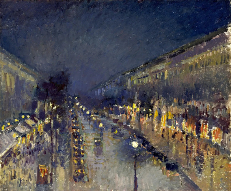 Boulevard Montmartre à noite - Camille Pissarro