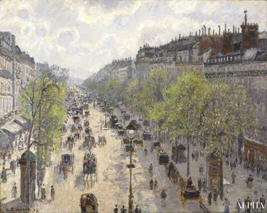 Boulevard Montmartre, matinée de printemps - Camille Pissarro - Reproductions de tableaux et peintures haut de gamme