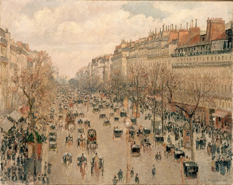 Boulevard Montmartre, sol da tarde - Camille Pissarro