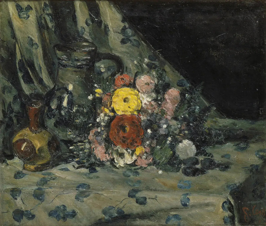 Buquê de dália amarela - Paul Cézanne