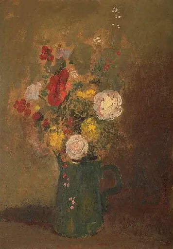 Buquê de flores com mimosa - Odilon Redon