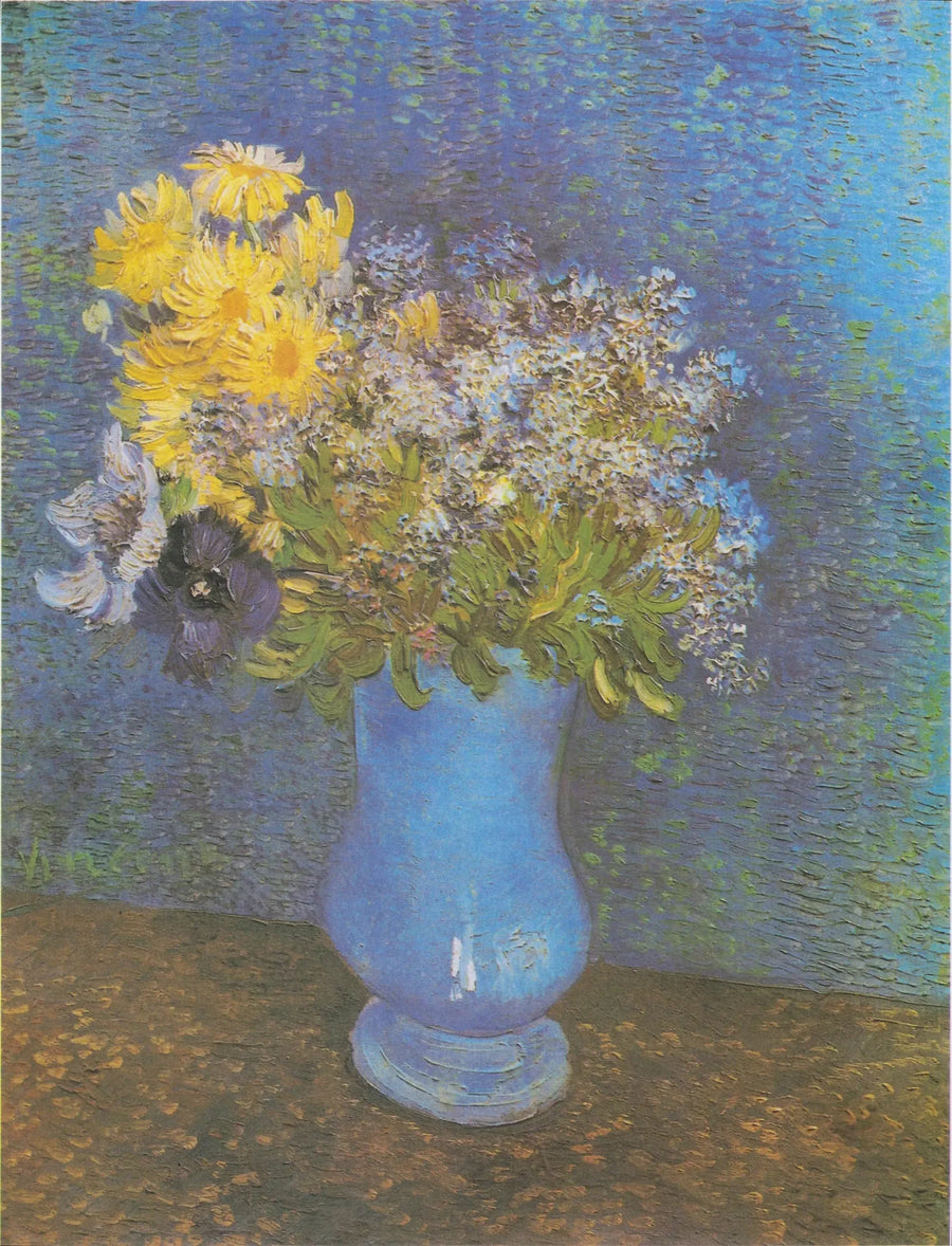 Buquê de flores em um vaso azul - Vincent van Gogh