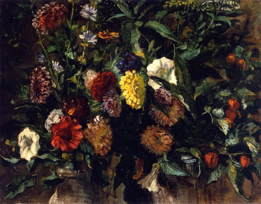Bouquet de flores em um vaso - Eugène Delacroix