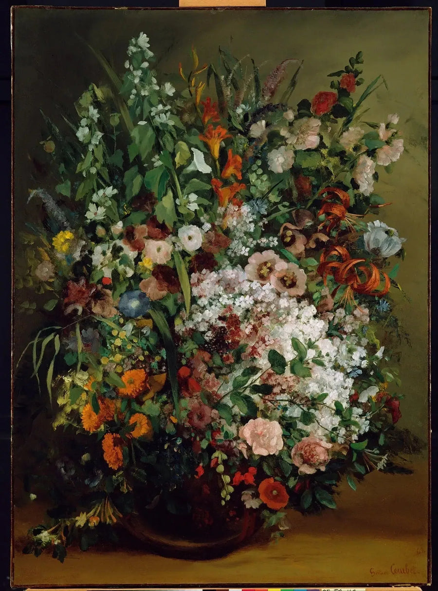 Buquê de flores em um vaso - Gustave Courbet