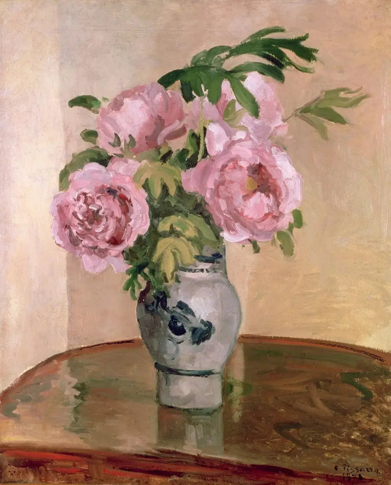 Buquê de peônias rosas - Camille Pissarro