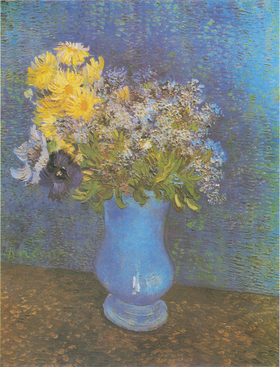 Buquê de flores em um vaso azul - Vincent van Gogh