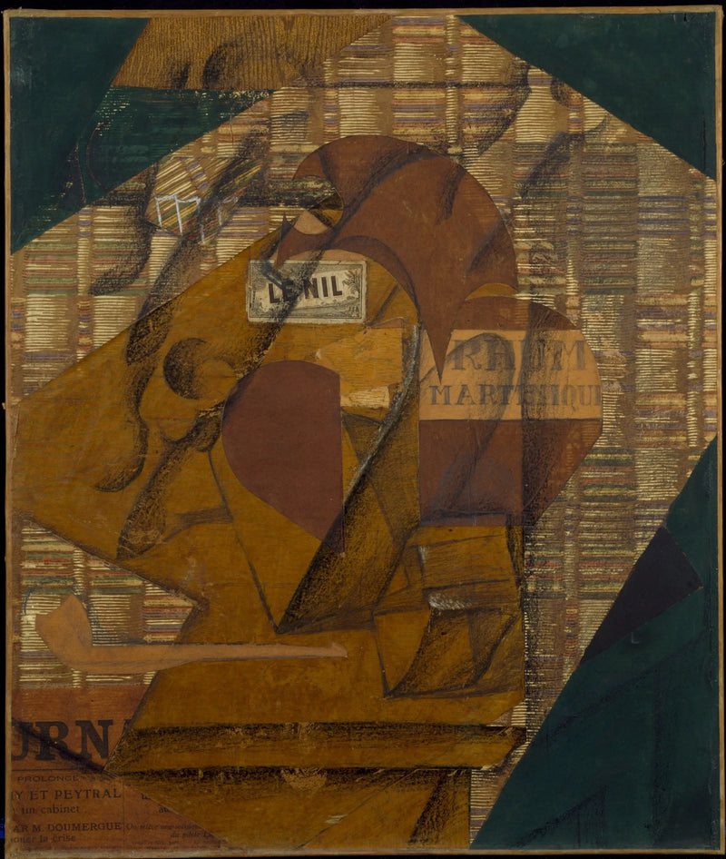 Garrafa de rum e Jornal - Juan Gris