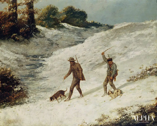 Braconniers dans la neige - Gustave Courbet - Reproductions de tableaux et peintures haut de gamme