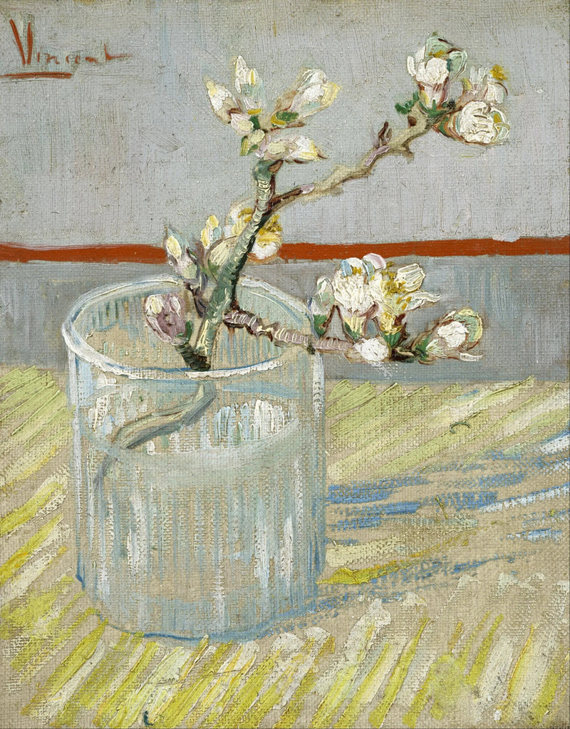 Galho de amendoeira em flor em um copo - Vincent van Gogh