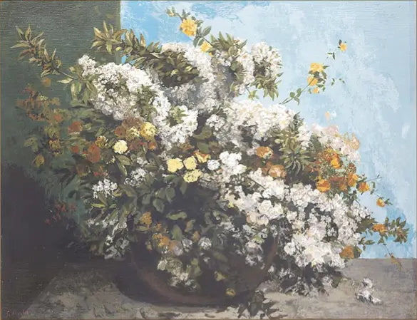  Ramos floridos e Flores - Gustave Courbet
