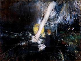 Bras segurando um vaso de flores - Giovanni Boldini