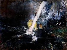 Bras segurando um vaso de flores - Giovanni Boldini