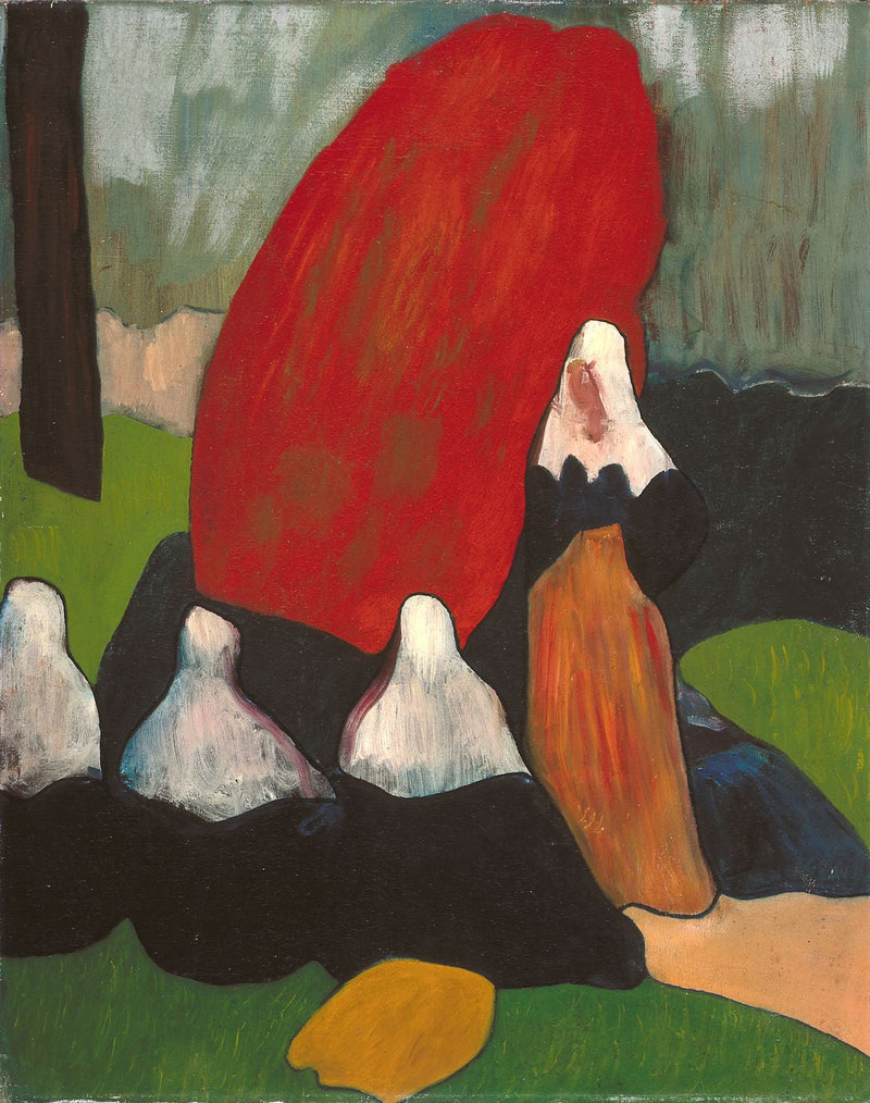 Bretonas com algas - Émile Bernard