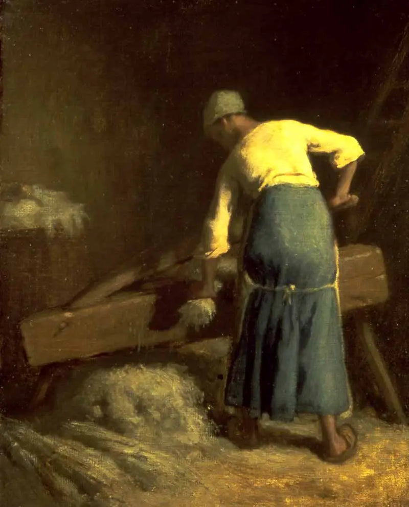 Quebrando o linho - Jean-François Millet