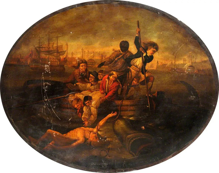 Brook Watson atacado por um tubarão no porto de Havana, 1749 - John Singleton Copley