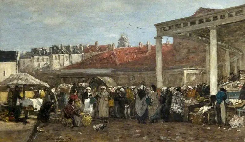 Bruxelas, o Velho Mercado de Peixes - Eugène Boudin
