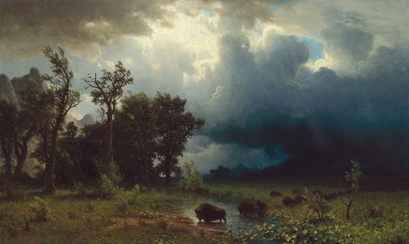 Buffalo Trail: a tempestade iminente - Albert Bierstadt