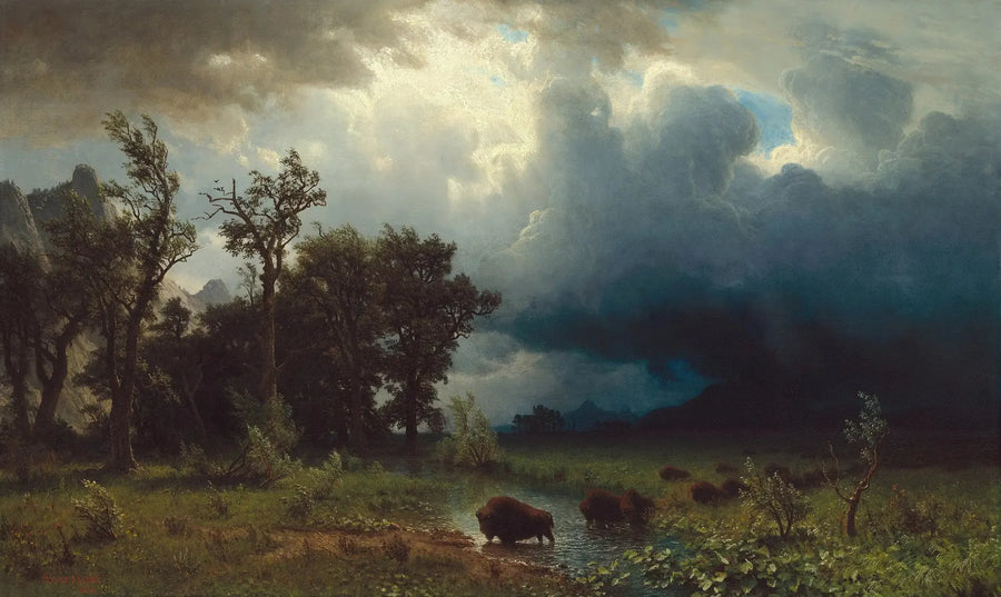 Buffalo Trail: a tempestade iminente - Albert Bierstadt